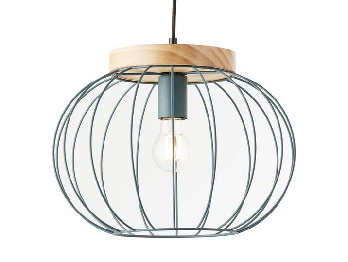 Pendelleuchte Sorana Ø 36cm Grün Material: Metall, Holz teilmassiv Metallart: Eisen Oberfläche Holz: Beschichtet Oberfläche Metall: Lackiert