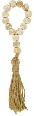 Saro Lifestyle Tassel Napkin Rings With Wood Bead Design (Set of 4)