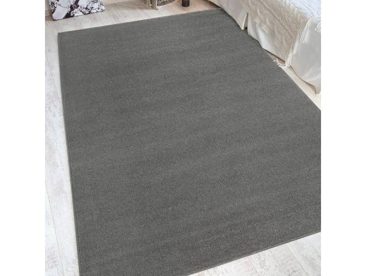 Teppich ANDIAMO Jerez Gr. 1, grau (hellgrau), B:60cm H:8mm L:110cm, Kunstfaser, Teppiche, Teppich, Kurzflor, gewebt, Uni-Farben, auch als Läufer