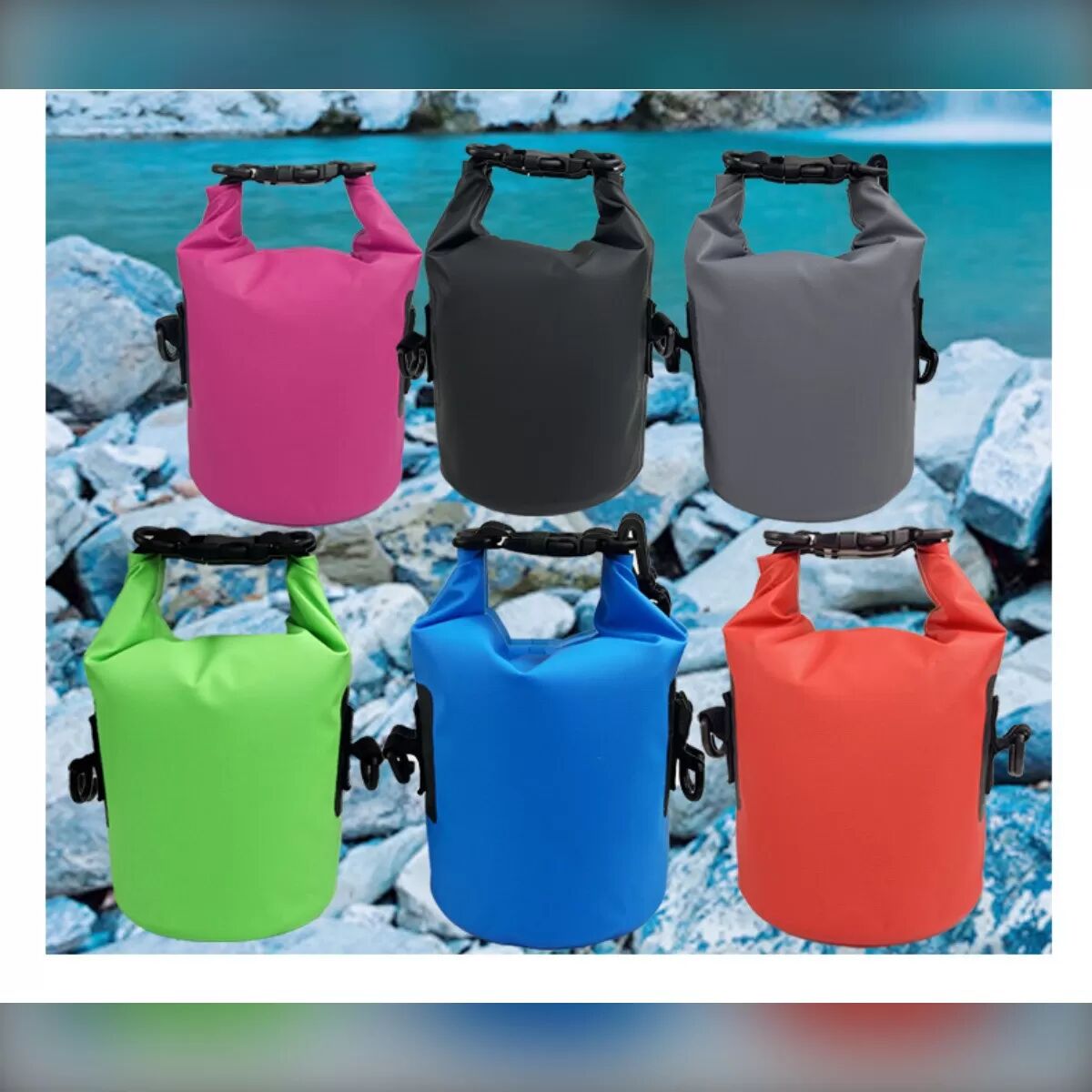 INF Multifunktionale 3L wasserdichte Outdoor-Tasche - Portable PVC-Aufbewahrungslösung Blau