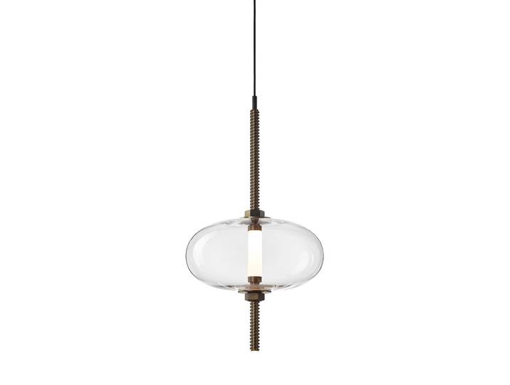 BROKIS lampe à suspension UNDER PRESSURE MOST (Transparent avec finition bronze - verre et métal)