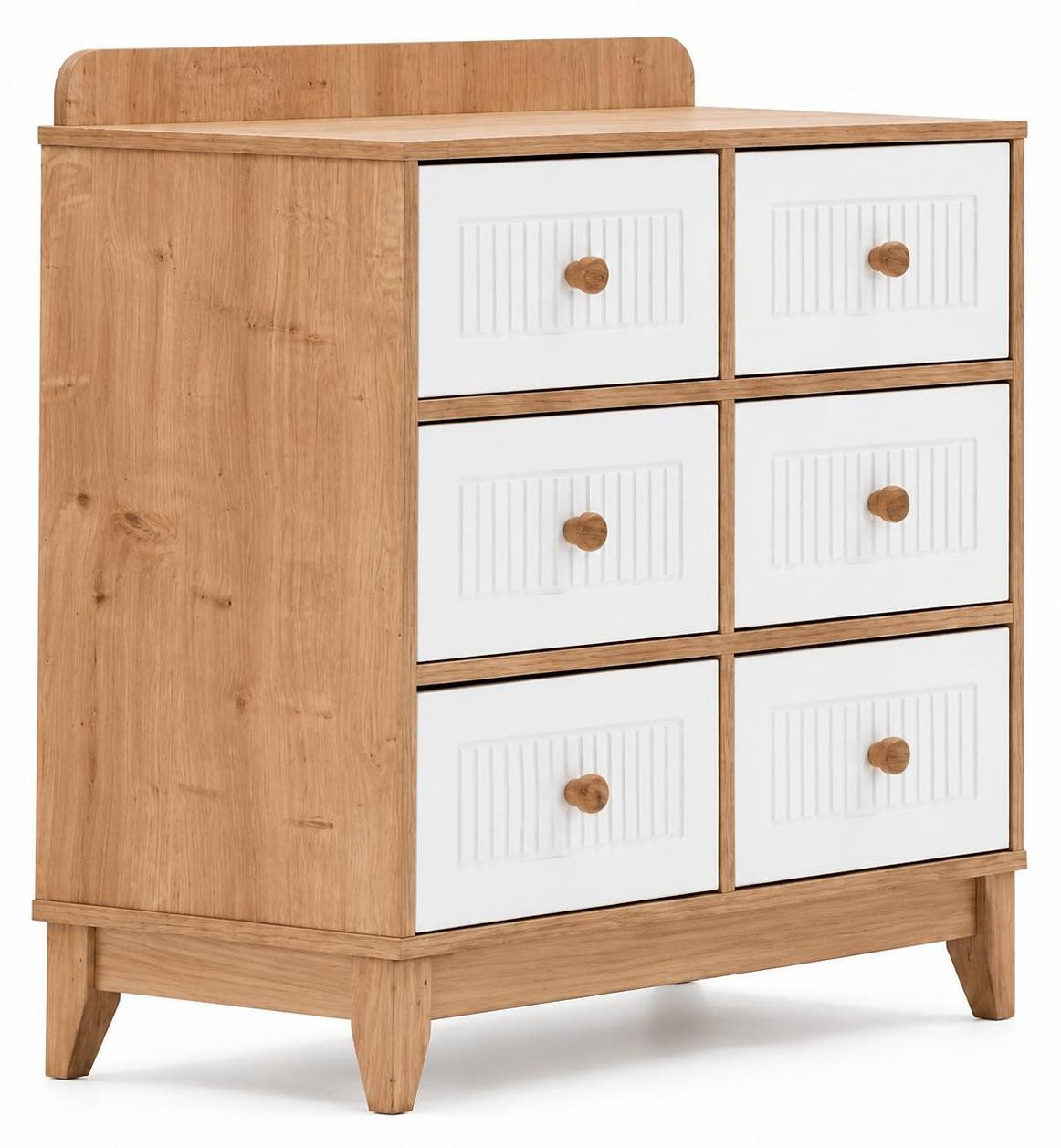 JVmoebel Moderne houten commode met witte fronten