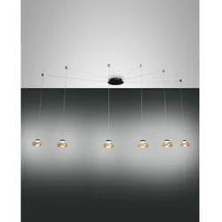 Fabas Luce LED Pendelleuchte ARABELLA, 6-flammig, 48W 3000K 4530lm, dimmbar, Amber FAB-3547-46-125