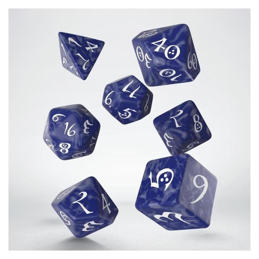 Q Workshop SCLE85 - Classic RPG Kobalt & weiss, Würfelset (7 Stück) (SCLE85)