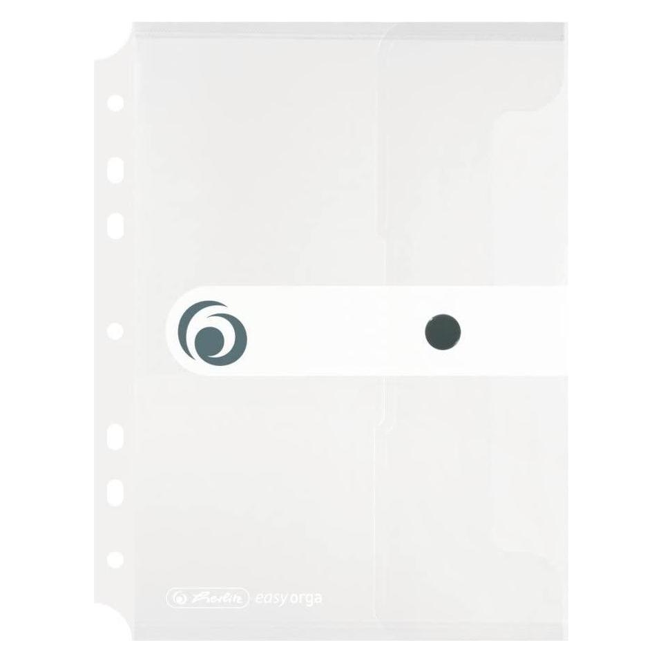 Herlitz Dokumententasche easy orga to go, DIN A5 transparent, aus PP-Folie, mit Druckknopfverschluss in grau (A5, 1x) (11293818)