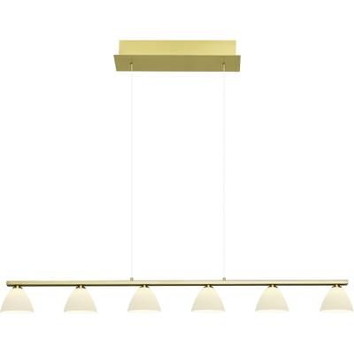 LED Pendelleuchte "MONA", gold (messingfarben matt), 6, 1 Stk., HELL HÖLLISCH GUTES LICHT, Leuchten, Tastdimmer, Stufenlos höhenverstellbar, LED Pendelleuchte