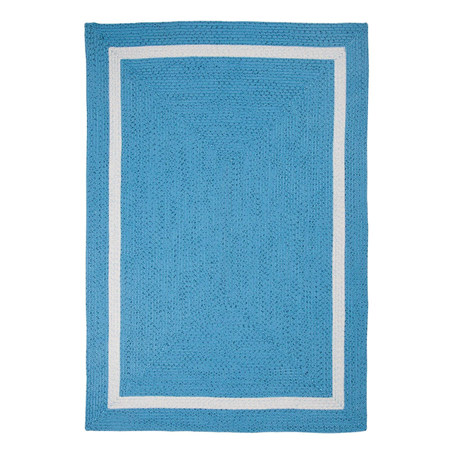 home24 In- en outdoorvloerkleed blauw, vierkant, 150 x 150 cm