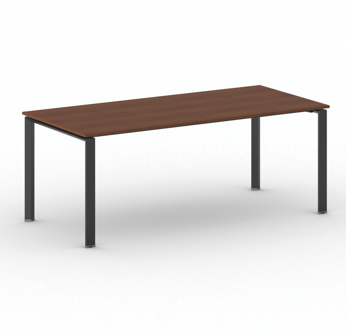 B2B Partner Konferenztisch PRIMO INFINITY 200x90 cm, schwarzes Metallgestell, Kirschbaum