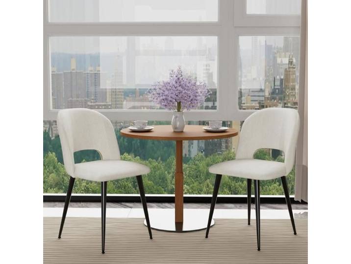 Lot de 2 chaises de salle à manger en velours-Avec dossier-Chaises de cuisine-Fauteuils-Convient pour la chambre à coucher-XJING