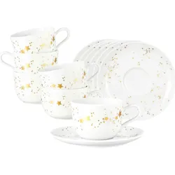 Seltmann Weiden Liberty Golden Stars Kaffeetasse mit Untertasse 260 ml 6er Set