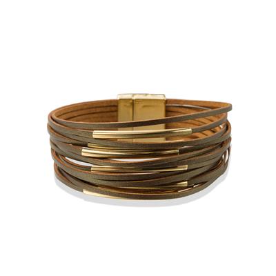 Armband "Schmuck Geschenk Kupfer Polyurethan Armschmuck Armkette", gelbgoldfarben, braun, ANISTON JEWELRY & WATCHES, Armbänder, Damen, 20cm, Kupfer Polyurethan, Kupfer, Polyurethan, Armband, Made in Germany