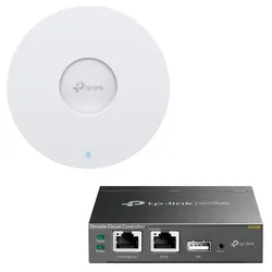 TP-Link Omada EAP650 AX300 WiFi 6 Accesspoint zur Deckenmontage + TP-Link OC200 Omada-Hardware-Controller Netzwerk-Verwaltungsgerät