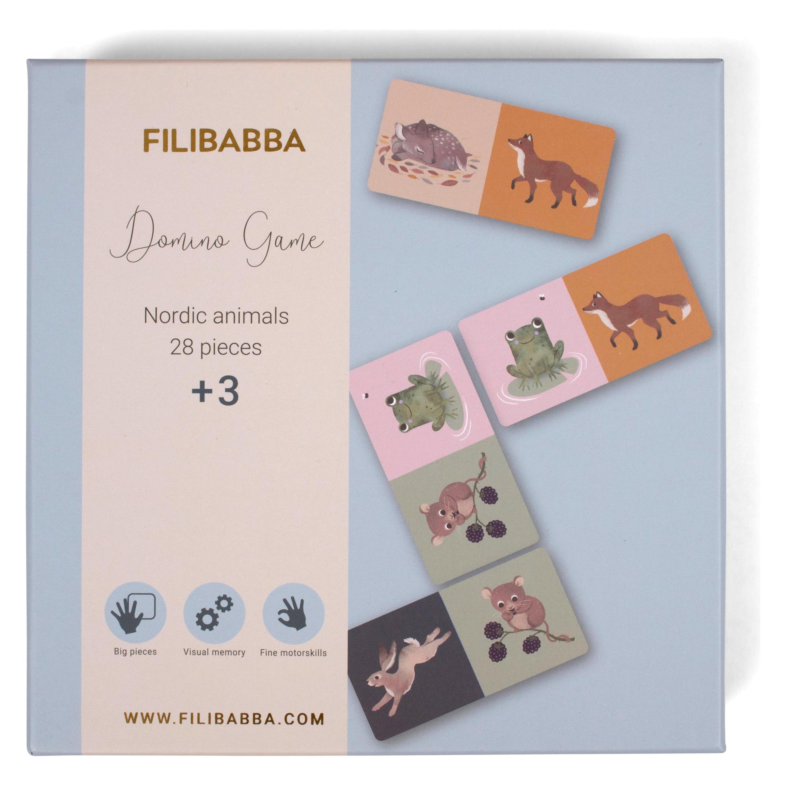 Filibabba Domino-Spiel - Nordische Tierwelt (Englisch, Niederländisch, 2 - 4 Spieler) (FI-02175)