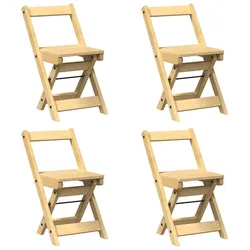 vidaXL Esszimmerstühle Klappbar 4 Stk. Corona Wachsbraun Massivholz