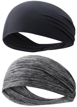 Useful Little Things Men's Athletic Sweat Absorbing Headband For Running, Fitness, And Yoga black Grey