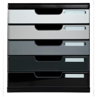 Exacompta 301794D 1x Schubladenbox MODULO A4, 5 geschlossene Laden - Grau