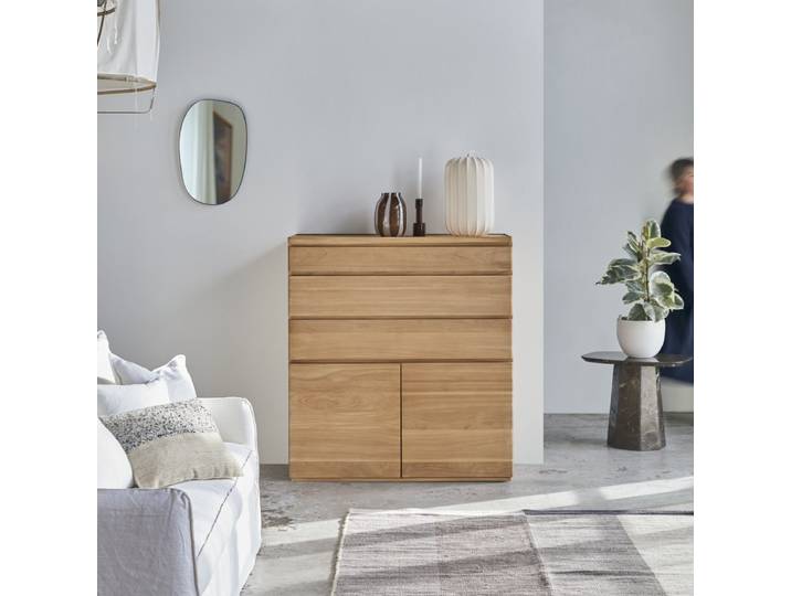 Sideboard aus massivem Teakholz, 110 cm Nino - Natur - Teak