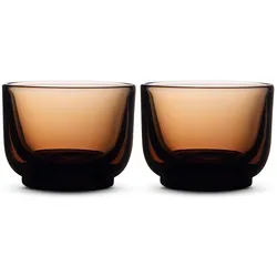 Fellow 2er-Set Pirch Cortado-Gläser, 120 ml, Bernstein, Trinkgläser, Braun