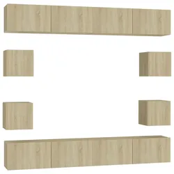 vidaXL 8-tlg. TV-Schrank-Set Sonoma-Eiche Holzwerkstoff