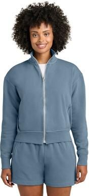 Comfort Colors CC1570L Womens Full Zip Jacket in Blue Jean size Large   Cotton