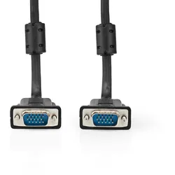 Nedis VGA-Kabel - VGA Stecker - VGA Stecker - Vernickelt - Maximale Auflösung: 1280x768 - 3.00 m - Rund - ABS - Schwarz - Label