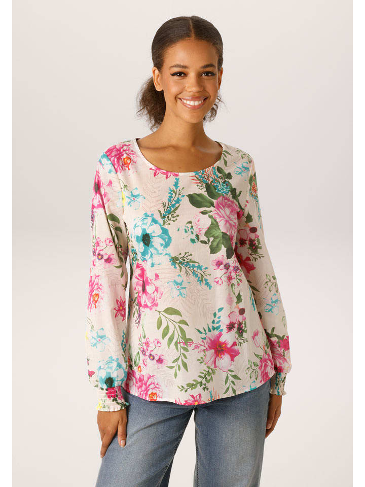 Aniston Bluse in Rosé/ Grün - 44