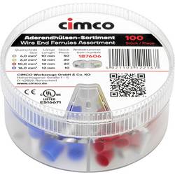 Cimco 187606 Aderendhülsen-Sortiment Teilisoliert Farblos 1 Set Dose