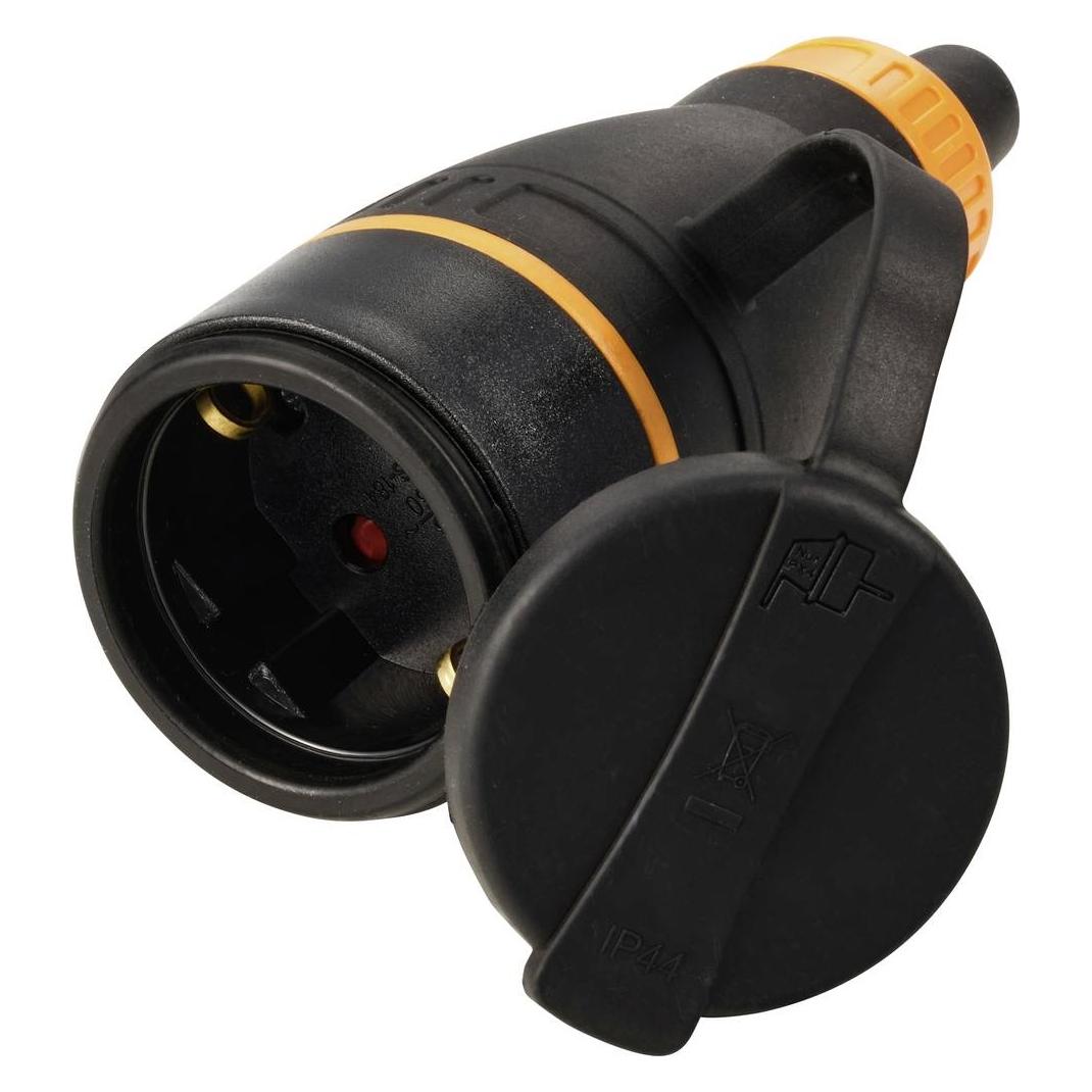 Sygonix SY-6618484 Schutzkontaktkupplung TPE, PC 250 V/AC Schwarz, Orange IP44 (SY-6618484)