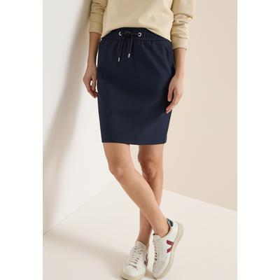 Minirock CECIL, Damen, Gr. M (40), universal blau, Stoff, 95% Polyester, 5% Elasthan, unifarben, comfort fit knielang, Röcke Minirock, Middle Waist