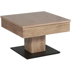 COUCHTISCH Cele 67x67x43 höhenverstellbar;diagonal verschiebbar Wildeiche Bianco