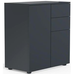 VCM Kommode Dalosa 4-Fach 918338, anthrazit, mit 2 Türen und 2 Schubladen, 70 x 77 x 39cm
