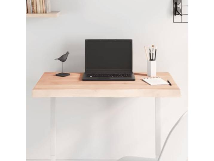 PTUGUOF Tischplatte 80x60x(2-4) cm Massivholz Unbehandelt Baumkante Massives Eichenholz, Naturkante, Handgefertigt, Vielseitig Kombinierbar, DIY Lackierbar