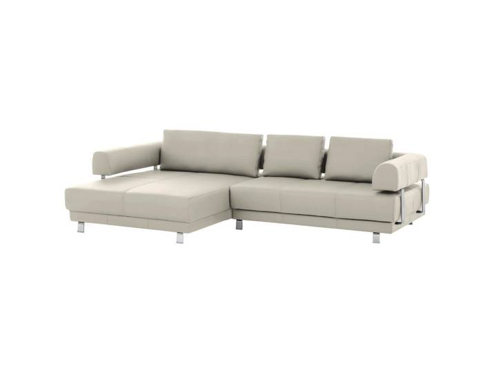 Ewald Schillig Brand Ecksofa, Creme, Metall, Echtleder, Dickleder, Füllung: Polyurethan (Pur), Ottomane links, L-Form, 307x188 cm, Goldenes M, Typenauswahl, Fussart wählbar, Lederauswahl, Stoffauswahl, Rücken echt, individuell planbar, Wohnzimmer, Sofas & Couches, Wohnlandschaften, Ecksofas