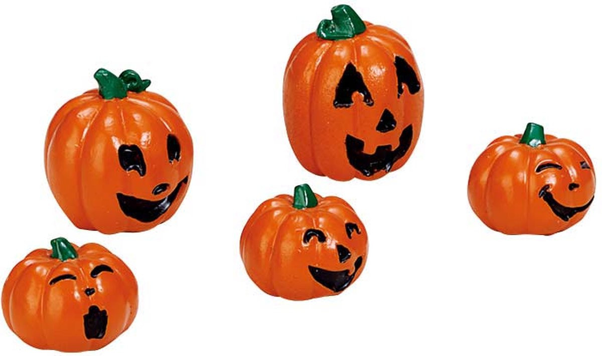 Lemax Happy Pumpkin Family Set van 5 voor Halloween decoratie