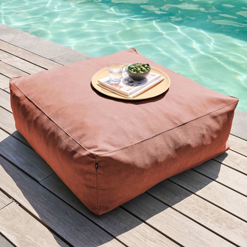 Oviala Pouf de jardin pour canapé modulable terracotta Marron 85x30x85cm