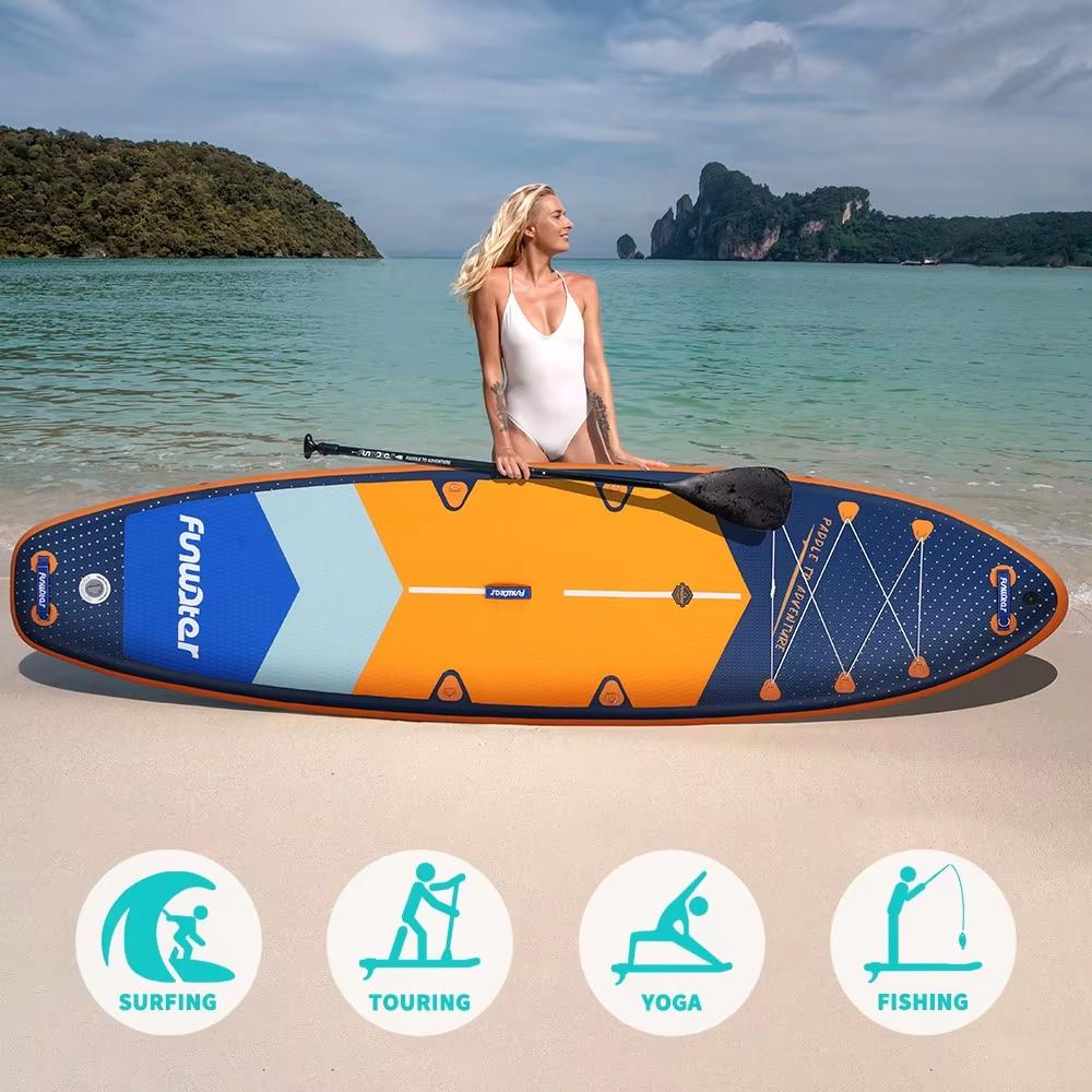 Aufblasbares SUP-Board, ultraleicht - 350x90x15 cm - 8 kg - PVC - Geeignet für Yoga, Angeln, Reisen