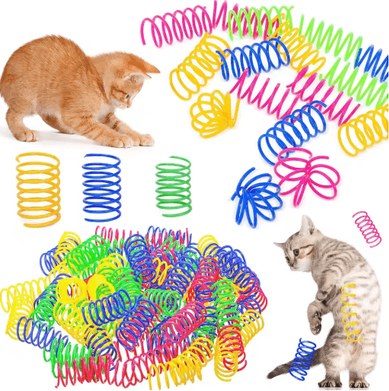 Inspire Picks Colorful Interactive Cat Spring Toys For Hunting & Indoor Play random 24pcs