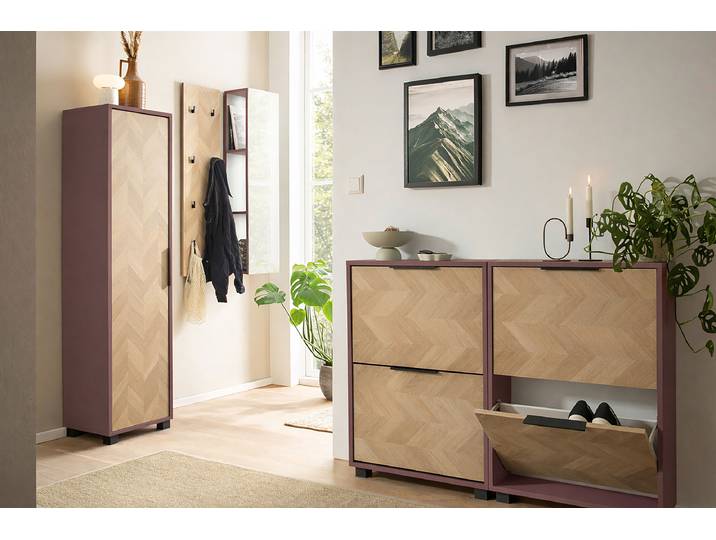 home24 Schoenenkast met kiepdeur Piazza 86cm roze/oudroze