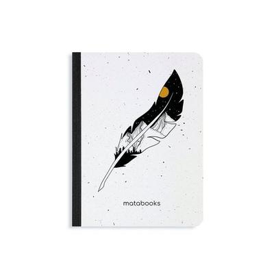 Notizbuch A6 blanko aus Graspapier mit Samenpapier-Cover – Samenbuch – Farbe: Feather – matabooks