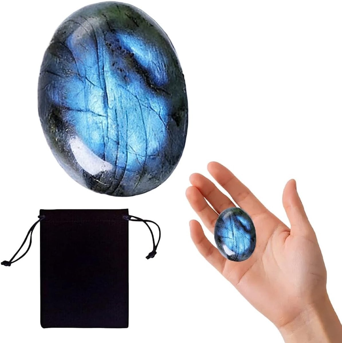 Grote Natuurlijke Labradoriet Kristal Maansteen Edelsteen voor Meditatie en Decoratie, 4.8 cm