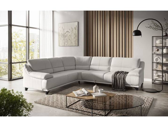 COTTA Ecksofa Sofa Modena Echtleder Pampas Madras – L-Form Sofa frei stellbar, Nosagfederung, verschiedene Größen erhältlich