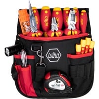 Werkzeug Set Elektriker, gemischt, Werkzeug-Set rot/gelb, 18-teilig, mit Gürteltasche