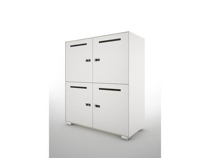 Casiers vestiaires métal Primo Locker Module de 4 cases - Blanc