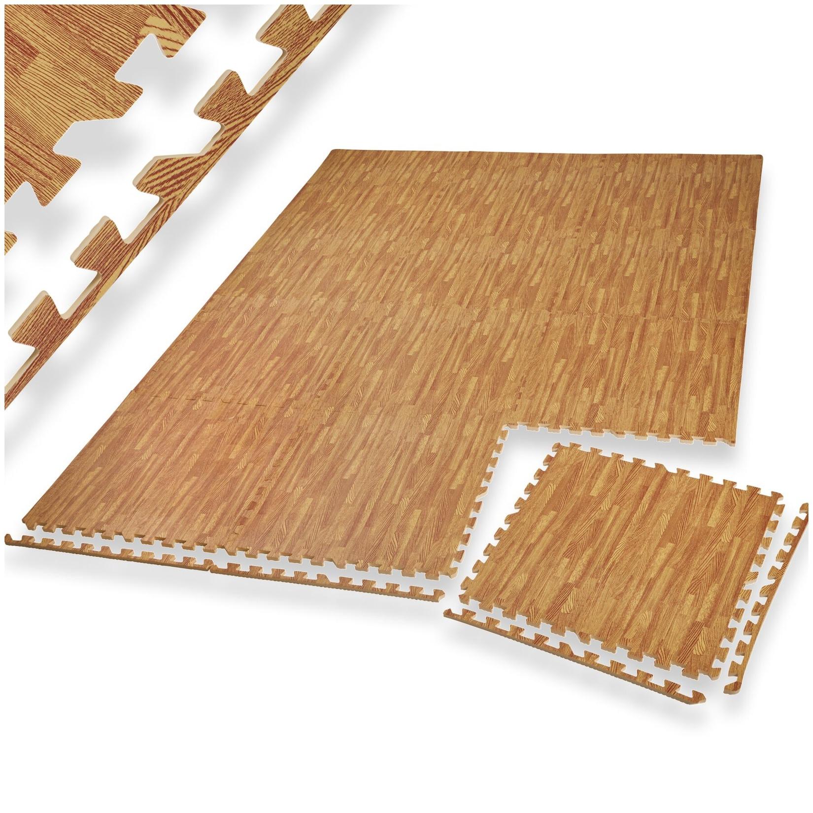 tectake® Schutzmattenset, 12-teilig mit 24 Randstücken, weich und rutschfest, leichte Reinigung und flexibel erweiterbar