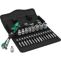 8100 SA 9 Zyklop Speed-Knarrensatz, zöllig, 1/4", Werkzeug-Set schwarz/grün, 28-teilig, Speed-Knarre mit schwenkbarem Kopf