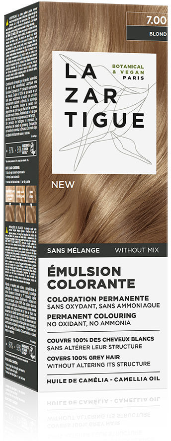 Lazartigue Emulsão de coloração permanente sem mistura e sem enxágue #7,00