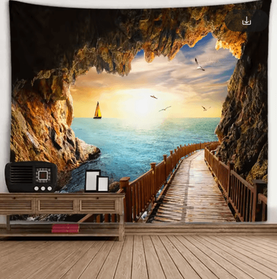 Inspire Picks 3D Window Scenery Tapestry Nature Wall Mural Background Decor 22 230x180cm