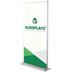 Rollup Bannerdisplay Design Double- System mit Druck in 1000 mm Breite