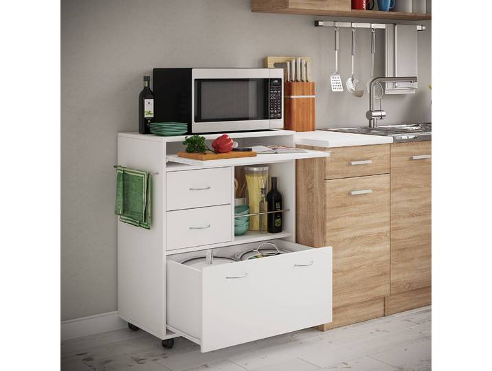 Desserte Kicha 70 x 86 x 40cm Blanc/Blanc