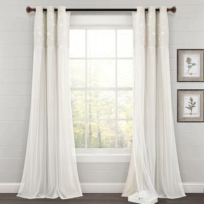 Lush Decor Dylin Flower Embroidery Window Curtain Panel Single